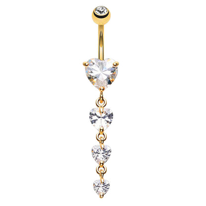 1 Piece Belly Rings Simple Style Moon 316 Stainless Steel  Inlay Zircon