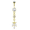 1 Piece Belly Rings Simple Style Moon 316 Stainless Steel  Inlay Zircon