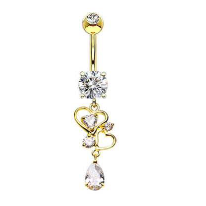 1 Piece Belly Rings Simple Style Moon 316 Stainless Steel  Inlay Zircon