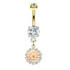 1 Piece Belly Rings Simple Style Moon 316 Stainless Steel  Inlay Zircon