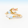 Copper Plating Heart Shape Butterfly Zircon Open Rings