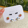 1 Set Cartoon Style Star Cat Fish Spray Paint Alloy Ear Studs