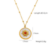 Wholesale Jewelry IG Style Elegant Classic Style Pentagram Round Shell 304 Stainless Steel Natural Stone Rhinestones Shell 14K Gold Plated Beaded Polishing Inlay Rings Necklace