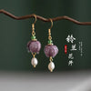 Chinoiserie Clouds Chinese Character Alloy Rhinestones Women'S Drop Earrings 1 Pair