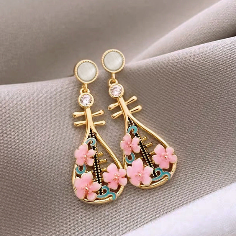 Chinoiserie Clouds Chinese Character Alloy Rhinestones Women'S Drop Earrings 1 Pair