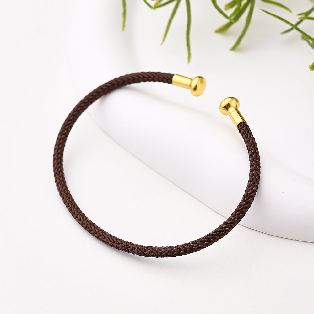 Nylon Copper 18K Gold Plated Handmade Plating Multicolor Simple Solid Color Adjustable Bracelet