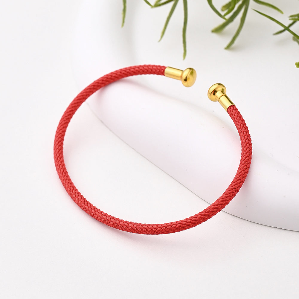 Nylon Copper 18K Gold Plated Handmade Plating Multicolor Simple Solid Color Adjustable Bracelet