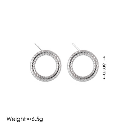 Wholesale Jewelry Vintage Style Simple Style Round 304 Stainless Steel 18K Gold Plated Bracelets Earrings Necklace