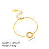 Wholesale Jewelry Vintage Style Simple Style Round 304 Stainless Steel 18K Gold Plated Bracelets Earrings Necklace