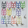 Basic Geometric Zinc Alloy Knuckles Keychain Emergency Window Breaker Self-Defense Supplies