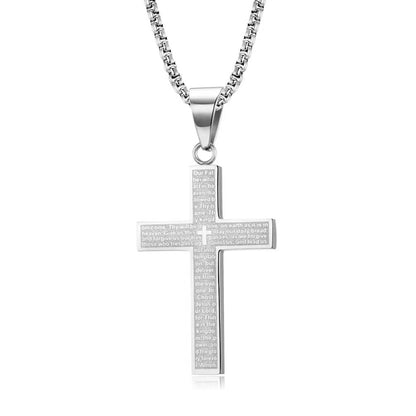 Casual Simple Style Cross Letter Titanium Steel Plating Unisex Pendant Necklace