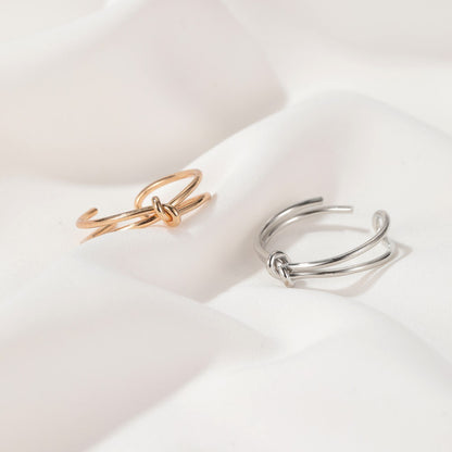 New Simple Knotted Minimalist Opening Adjustable Bow Ring Wholesale Gooddiy