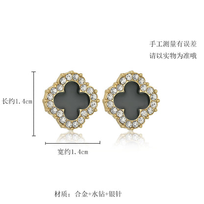 Simple Style Flower Alloy Artificial Gemstones Earrings Ear Studs