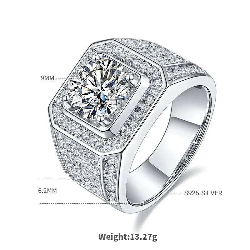 18K Gold Plated Diamond Round Moissanite Rings