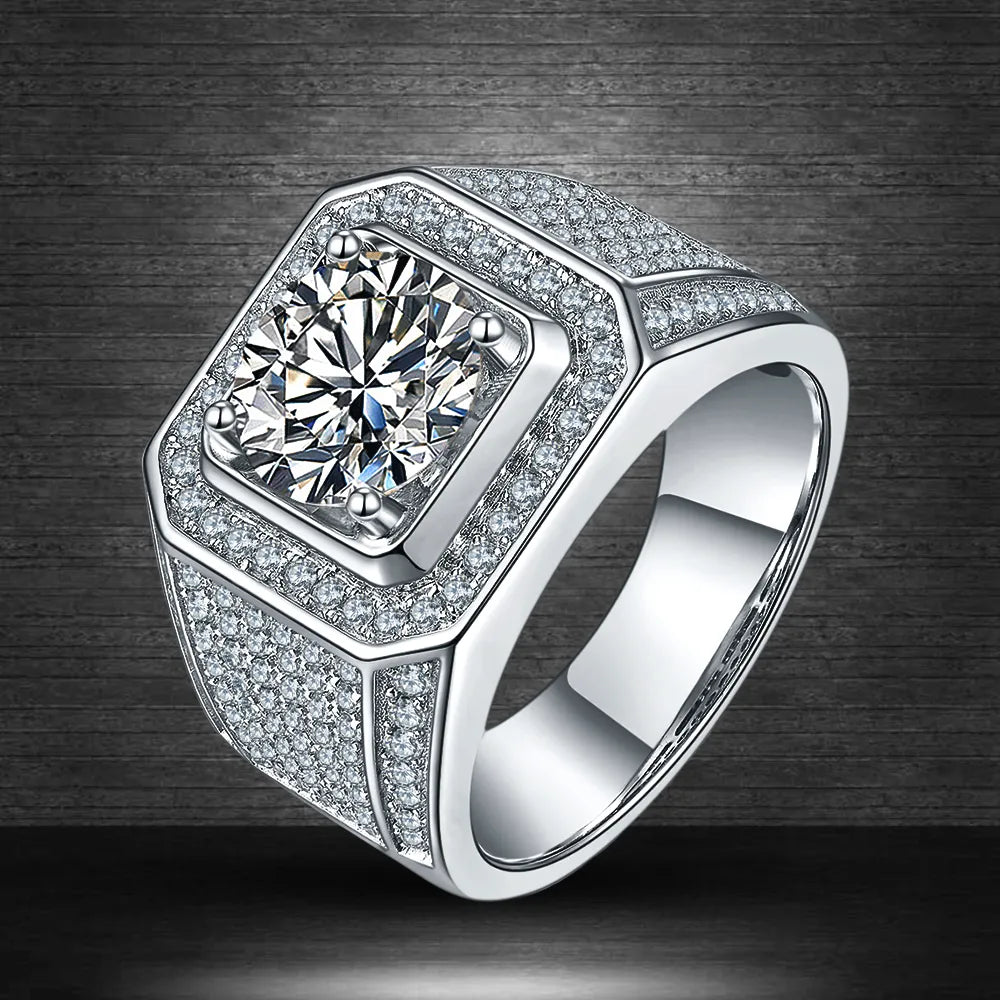 18K Gold Plated Diamond Round Moissanite Rings