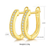18K Gold Plated Inlay Round Moissanite Earrings