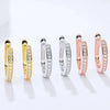 18K Gold Plated Inlay Round Moissanite Earrings