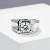 18K Gold Plated Inlay Round Moissanite Rings