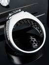 18K Gold Plated Inlay Round Moissanite Rings