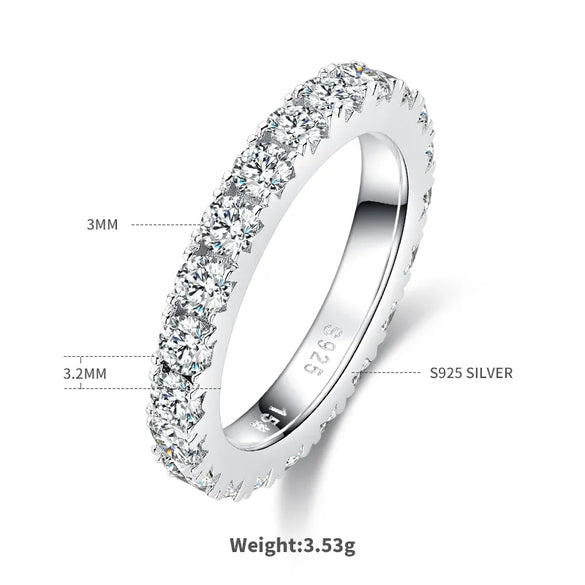18K Gold Plated Inlay Round Moissanite Rings
