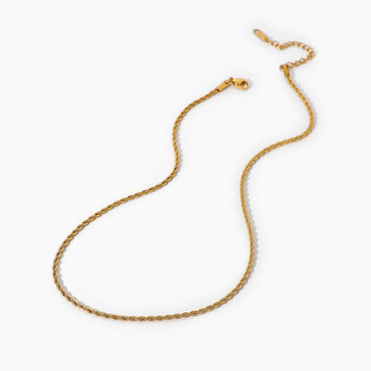 18k Gold-plated Stainless Steel Necklace Jewelry Gold Fine Chain Necklace