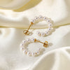 18k Gold-plated Stainless Steel Pearl C-shaped Earrings Wholesale Gooddiy