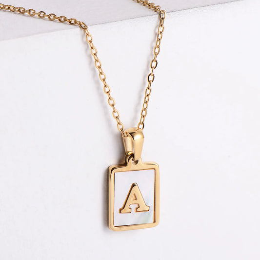 Simple Style Letter Titanium Steel Plating Pendant Necklace