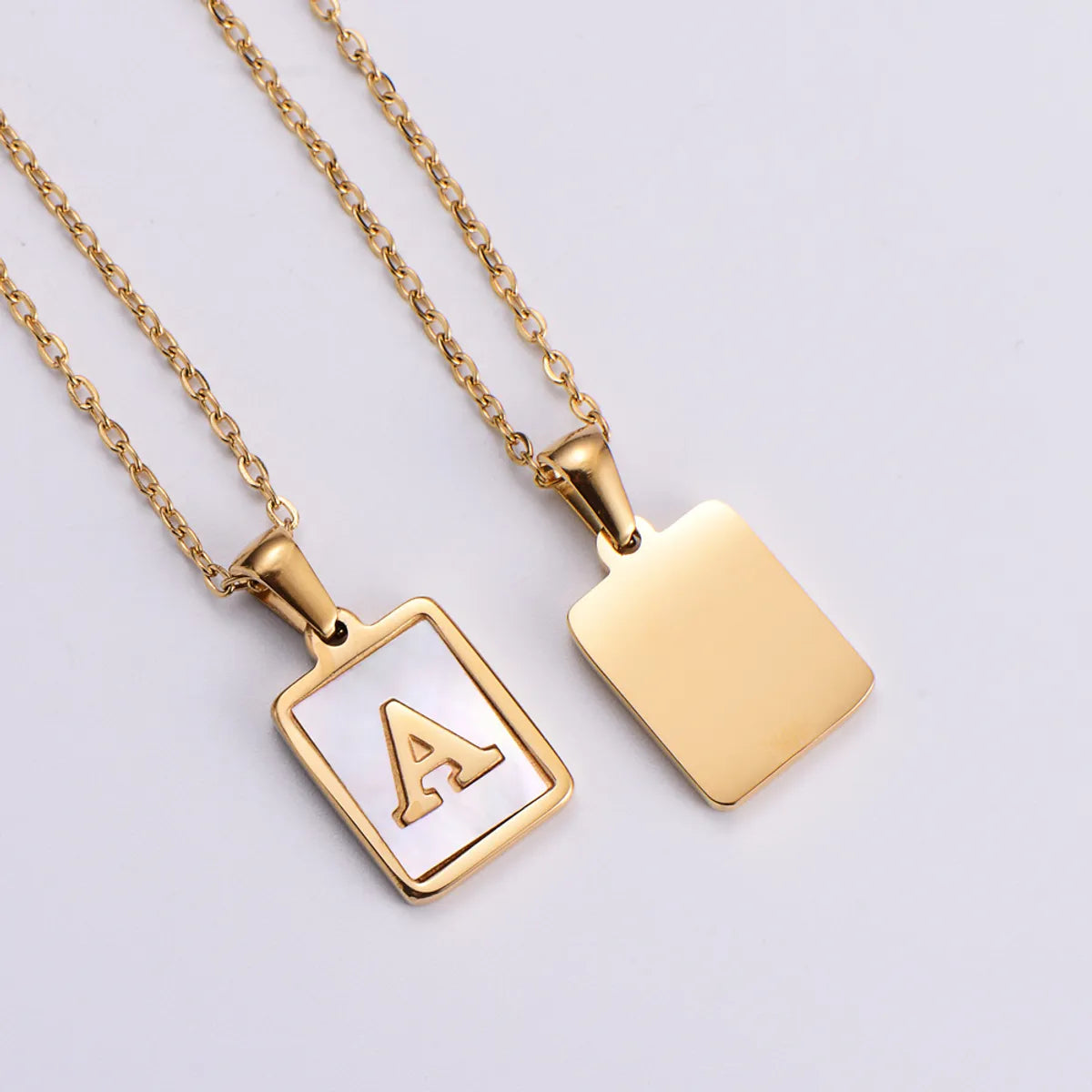 Simple Style Letter Titanium Steel Plating Pendant Necklace