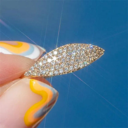 18k Simple Fashion Full Micro-Inlaid Zircon Copper Geometric Ring Wholesale Nihaojewelry