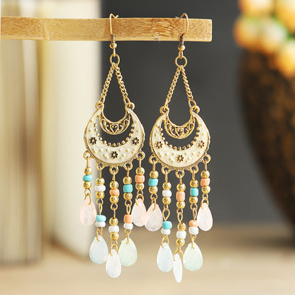 1 Pair Bohemian Moon Alloy Plating Women's Drop Earrings