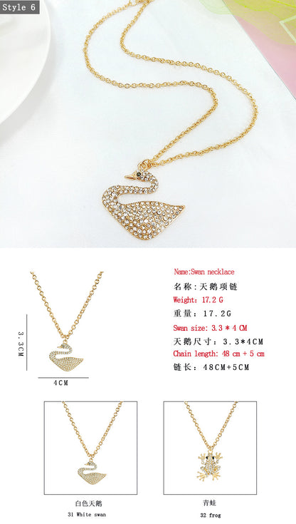 New Simple Animal Pendant Diamond Alloy Butterfly Bee Necklace