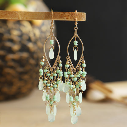 1 Pair Fashion Geometric Alloy Seed Bead Plating Women's Drop Earrings