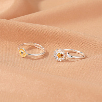 Korean Style Simple Daisy Flower Ring Sunflower Ring Adjustable Ring Wholesale Gooddiy