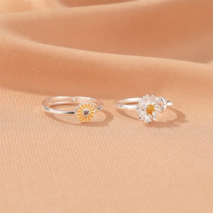 Korean Style Simple Daisy Flower Ring Sunflower Ring Adjustable Ring Wholesale Gooddiy