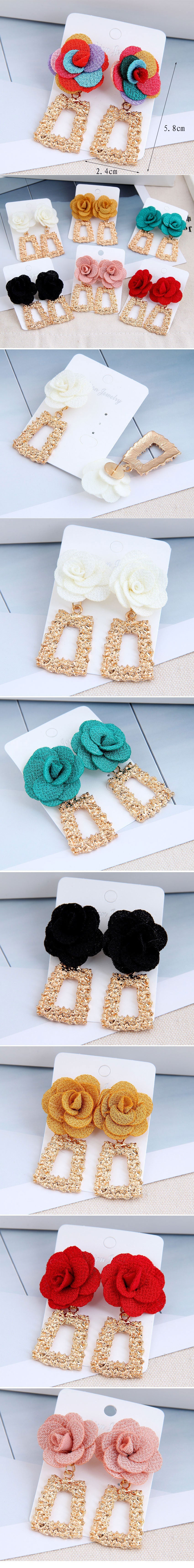 Fashion Flower Alloy Plating Women's Drop Earrings 1 Pair