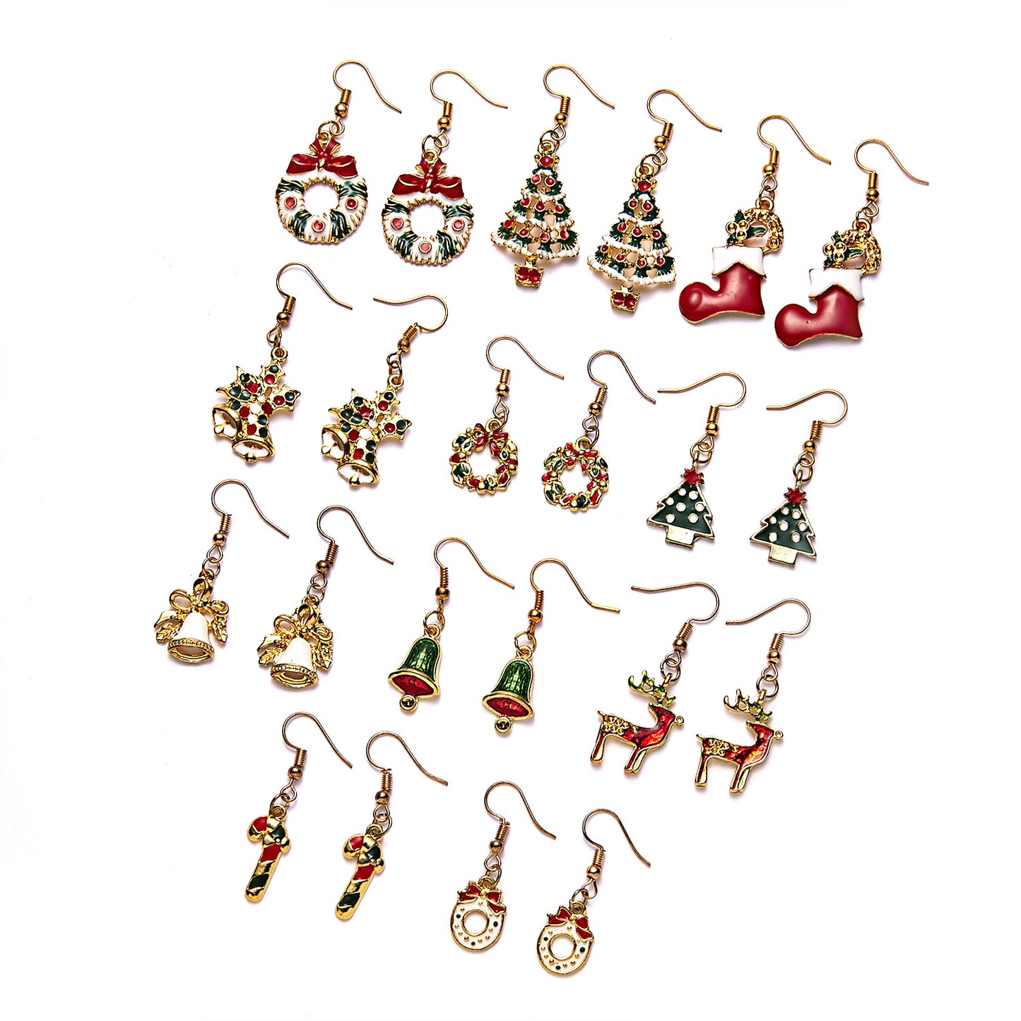 Fashion Christmas Tree Bow Knot Alloy Enamel Women's Drop Earrings 1 Pair