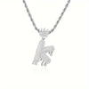 1PC Personalized Name Letter Charm Necklace Bling Bling Full Diamond Cuban Link Unisex Name Initials Pendant Necklace With Crown