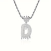 1PC Personalized Name Letter Charm Necklace Bling Bling Full Diamond Cuban Link Unisex Name Initials Pendant Necklace With Crown