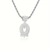 1PC Personalized Name Letter Charm Necklace Bling Bling Full Diamond Cuban Link Unisex Name Initials Pendant Necklace With Crown