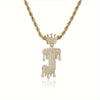 1PC Personalized Name Letter Charm Necklace Bling Bling Full Diamond Cuban Link Unisex Name Initials Pendant Necklace With Crown