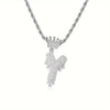 1PC Personalized Name Letter Charm Necklace Bling Bling Full Diamond Cuban Link Unisex Name Initials Pendant Necklace With Crown