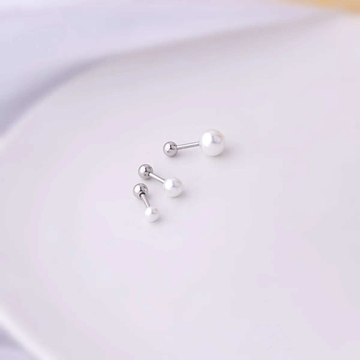 Ear Cartilage Rings & Studs Fashion Geometric 316 Stainless Steel  Imitation Pearl