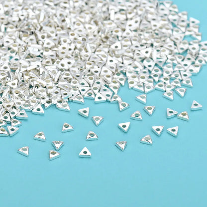 1G Per Pack 2.5*2.5mm 2.8*2.8mm 2*2mm Sterling Silver Triangle Polished Beads Spacer Bars