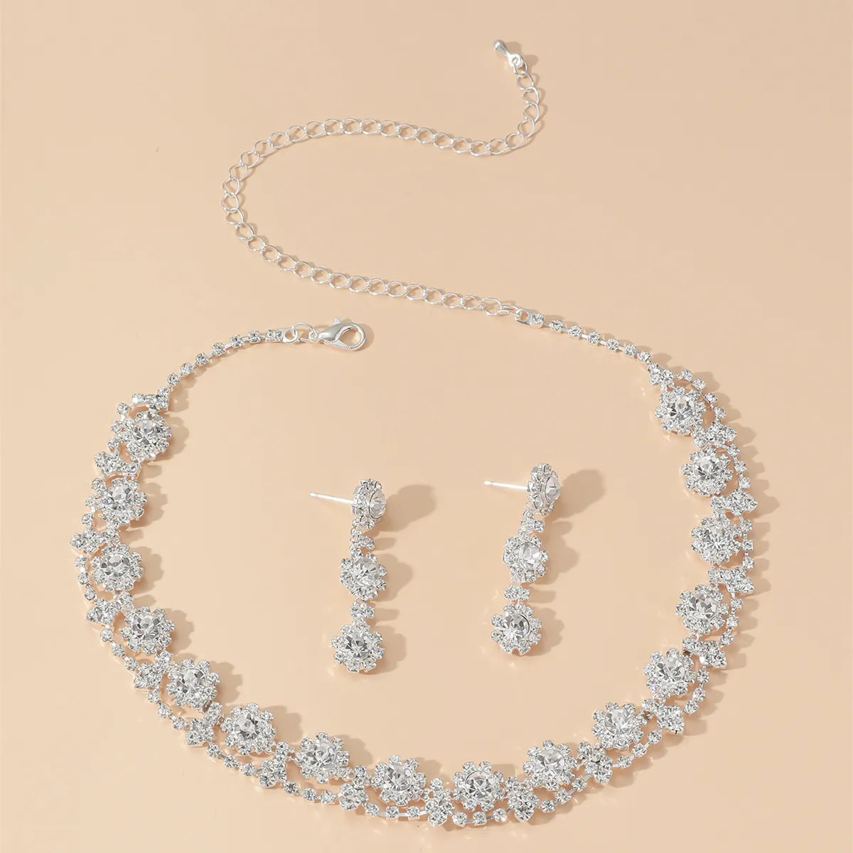 Fashion Bridal Necklace Two-piece Earrings Set Wedding Accessories