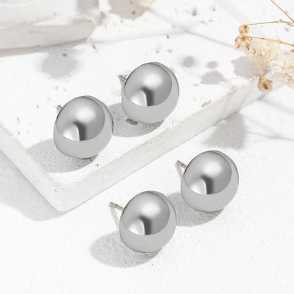 2 Pairs Casual Simple Style Commute Solid Color Stainless Steel Ear Studs