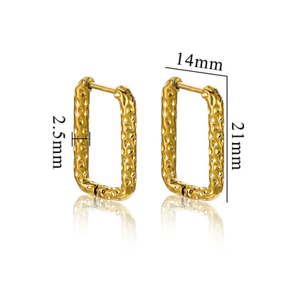 2 PCS/Package Simple Style Rectangle 304 Stainless Steel Earrings