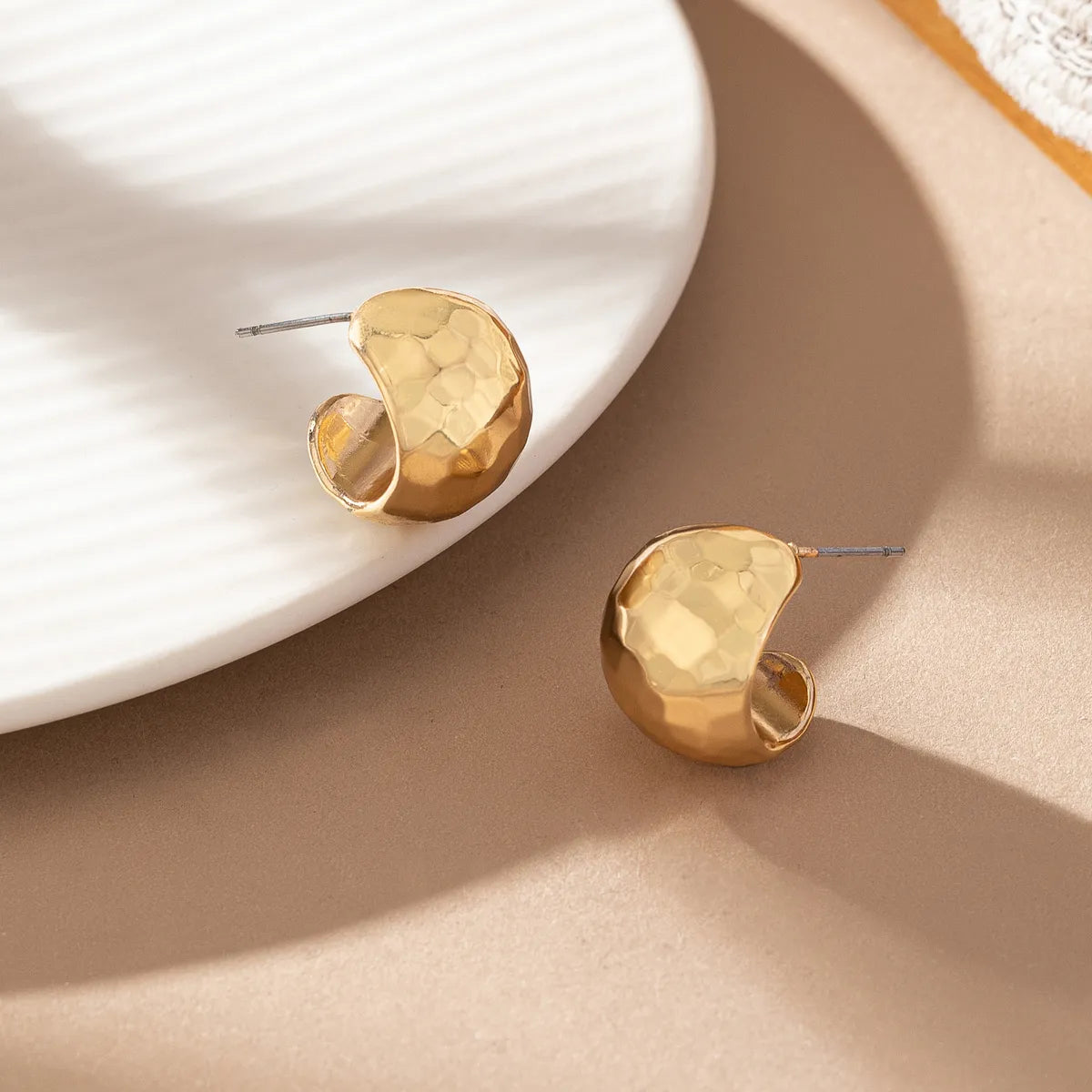 2 Pieces Cute Classic Style Commute Solid Color Plating Alloy 14K Gold Plated Ear Studs