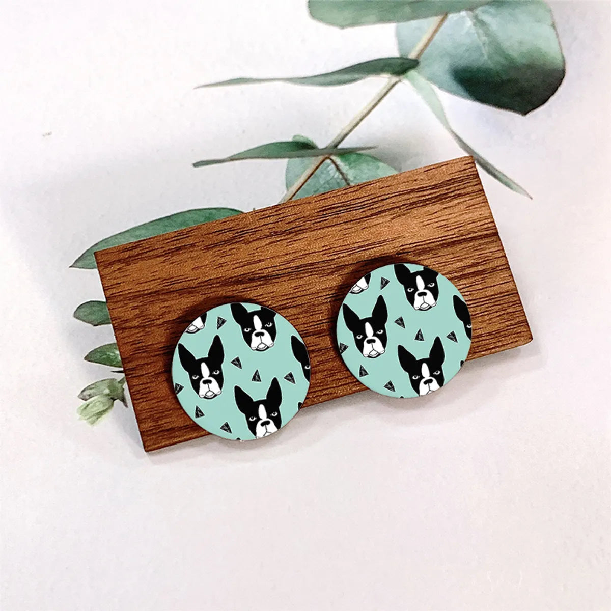 2 Pieces Original Design Cute Modern Style Animal Printing Arylic Ear Studs