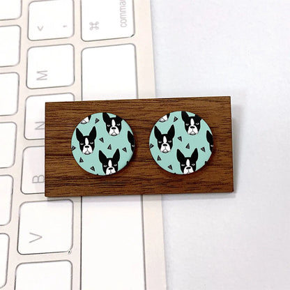 2 Pieces Original Design Cute Modern Style Animal Printing Arylic Ear Studs