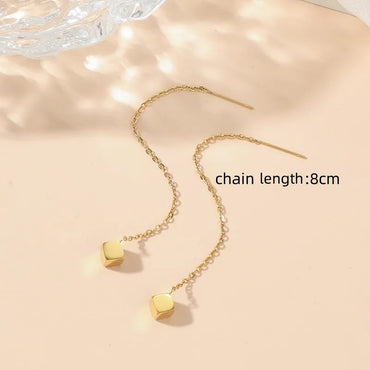 2 Pieces Simple Style Classic Style Solid Color Plating Titanium Steel 18K Gold Plated Ear Line